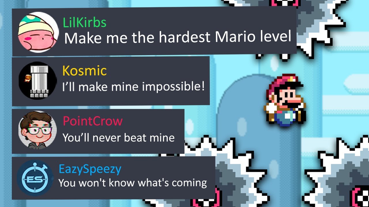 LilKirbs challenged us to make him the HARDEST Mario Maker level