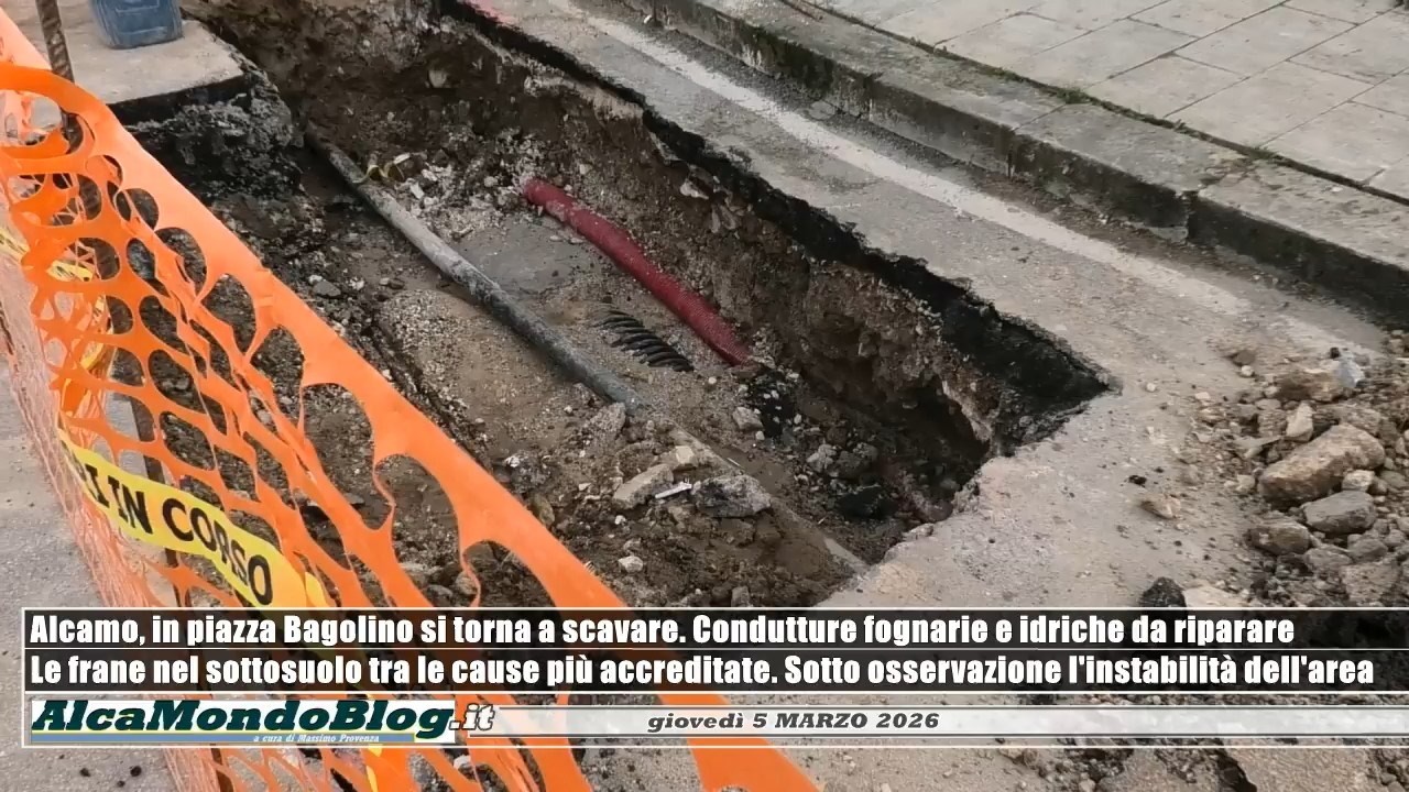Alcamo, in piazza Bagolino si torna a scavare: frane e condutture da riparare