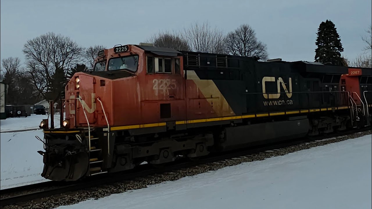 Canadian national westbound M399 2225+2267 Bancroft Michigan February 9 2026
