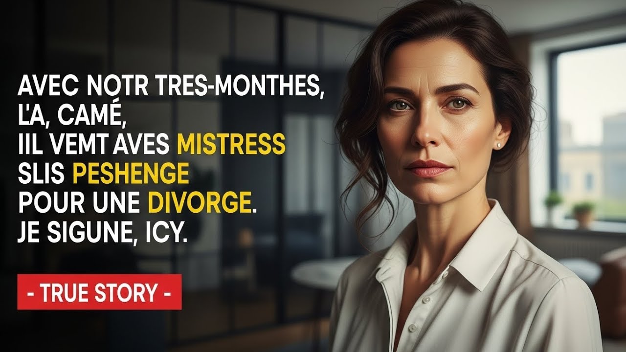 Avec notre bébé de trois mois, il est venu avec sa maîtresse demander le divorce J’ai signé glaciale