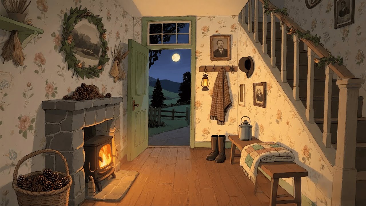 A 1930s Night by the Fire — Soft Music, the Sway of Flames, and the Peaceful Quiet of Home