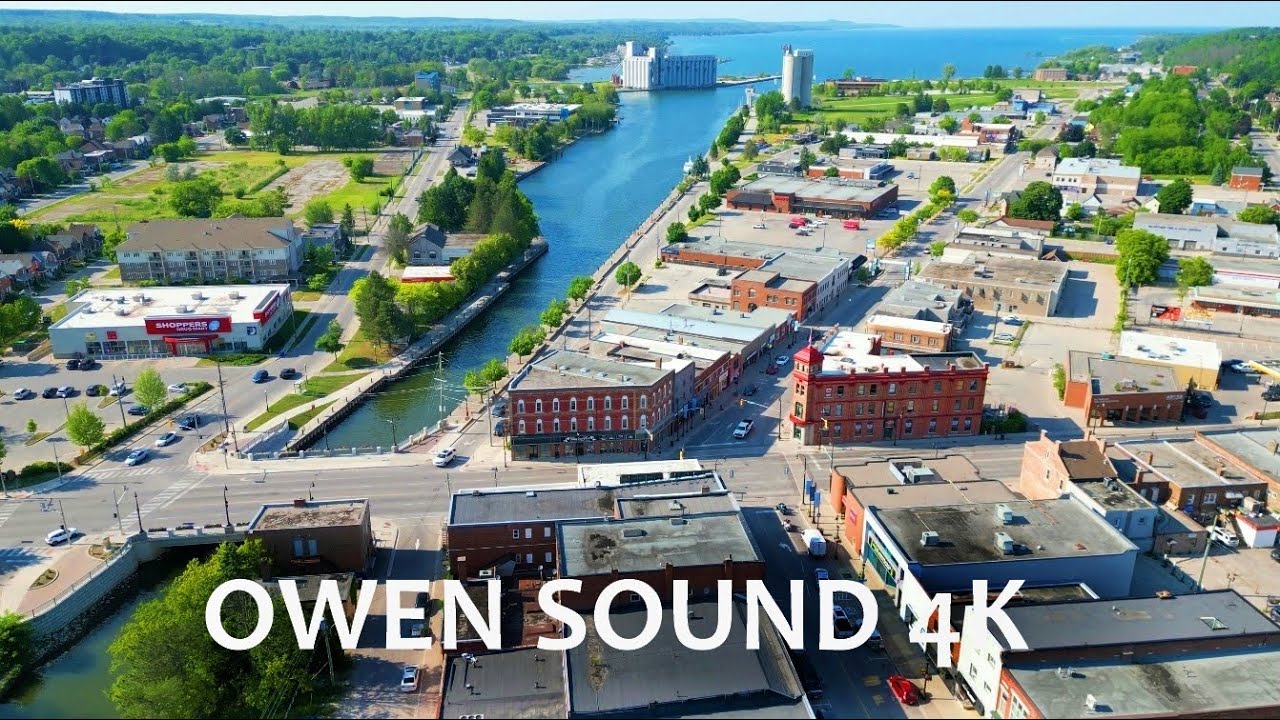 OWEN SOUND Ontario Canada Aerial View | 4K