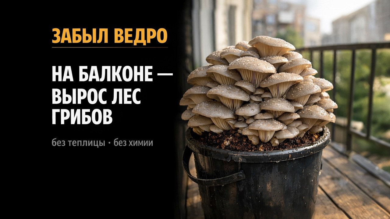 ЦЕЛОЕ ВЕДРО ГРИБОВ НА БАЛКОНЕ выросло из опилок