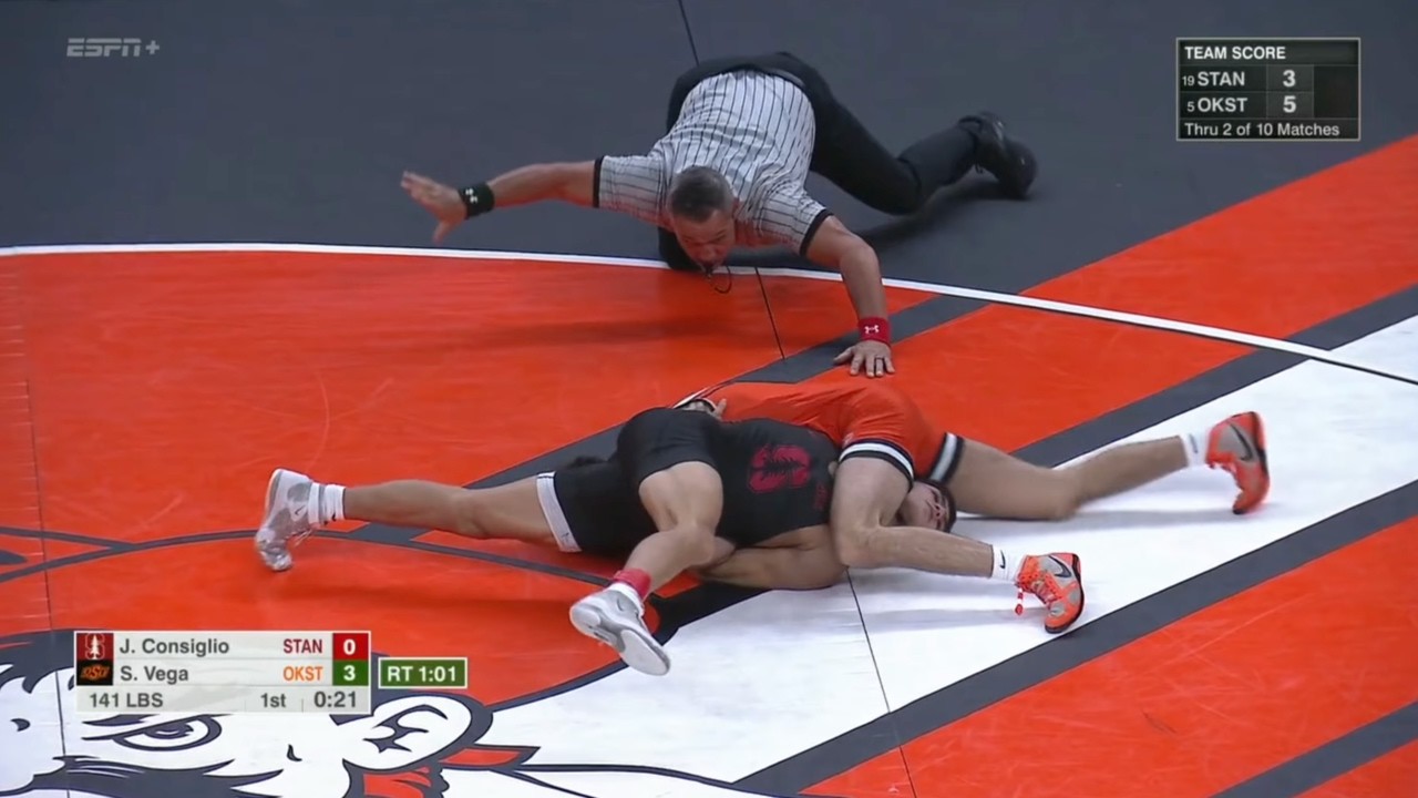 141lbs Sergio Vega (Oklahoma State) vs. Jack Consiglio (Stanford)