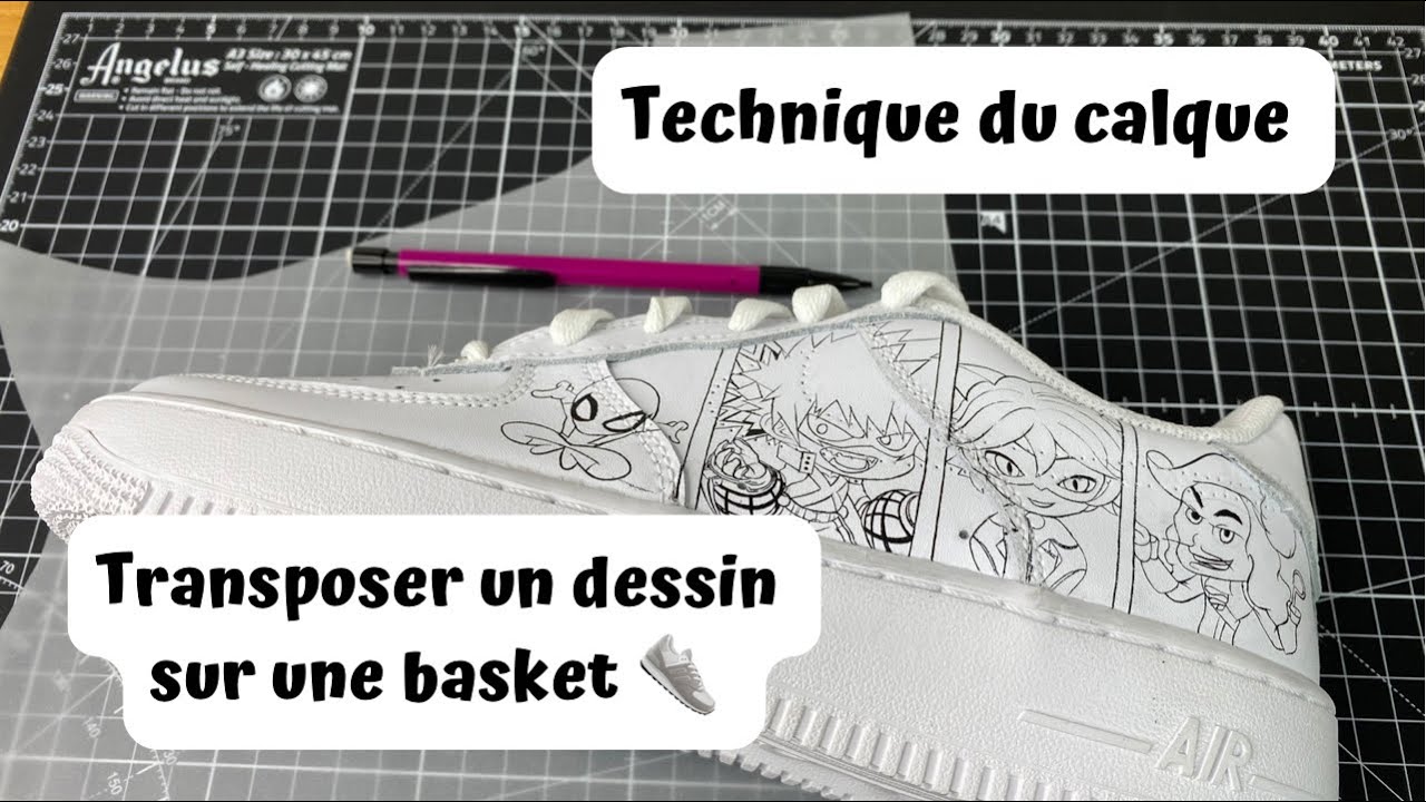 TECHNIQUE DU CALQUE - customisation de basket 👟