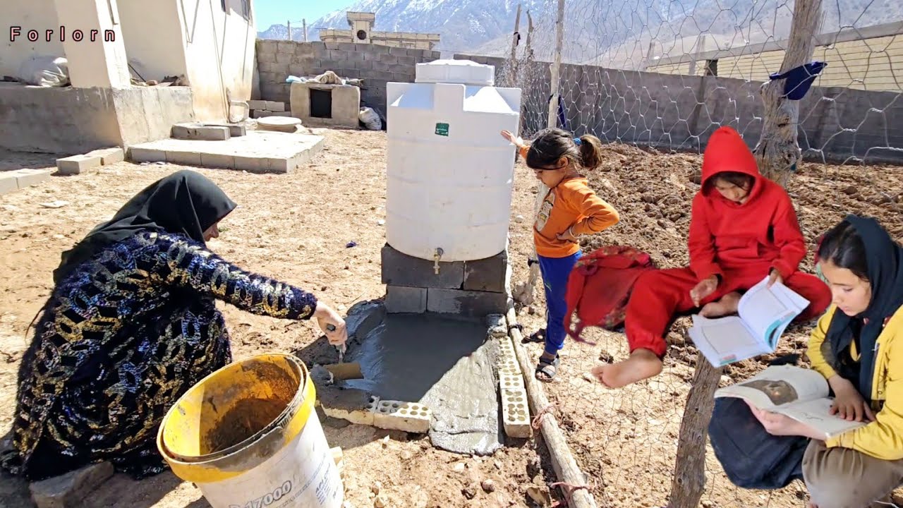 Sakineh's Creativity: Making Cement Foundations for Tankers