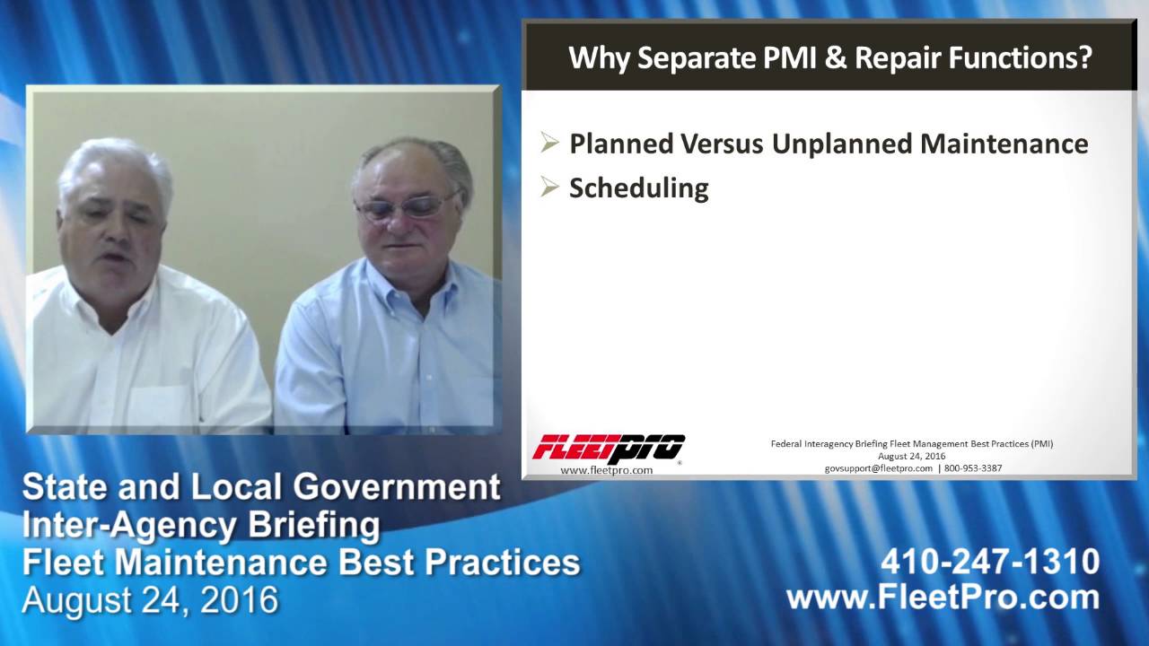 State Procurement Briefing &ndash; Best Practices &ndash; Fleet Preventive Maintenance & Inspection (PMI)