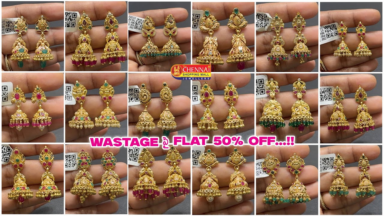 From 5grams Jumkas/Flat 50%Off on Wastage/Lightweight jumka earrings/Buttalu/Earrings/Kammalu 