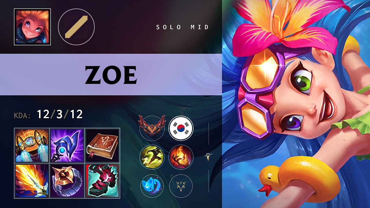 Zoe Mid vs Zed - KR Grandmaster Patch 26.19