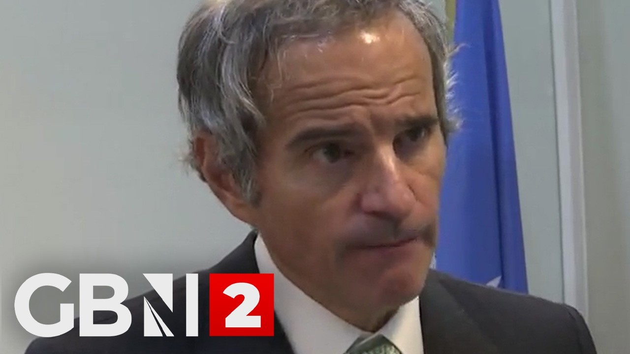 IAEA Director General Rafael Grossi speaks with press after a Board of Governors meeting