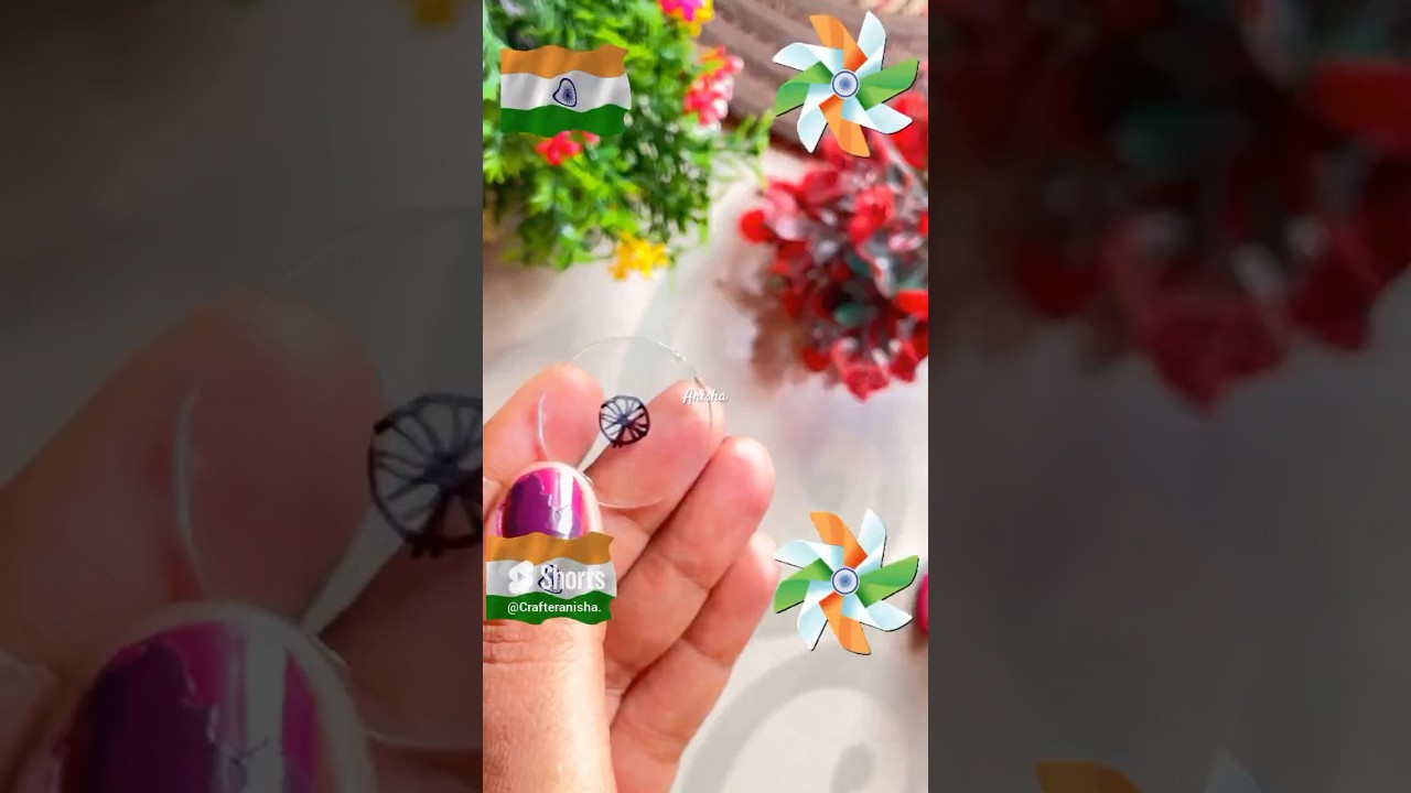 DIY smallest Tiranga 🇮🇳 stickers for kids #short  #shorts  #tiranga #satisfying