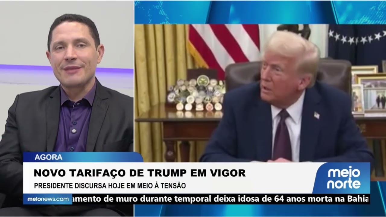 Novo tarifaço de Trump em vigor, Presidente discursa em meio à tensão | Agora Brasil