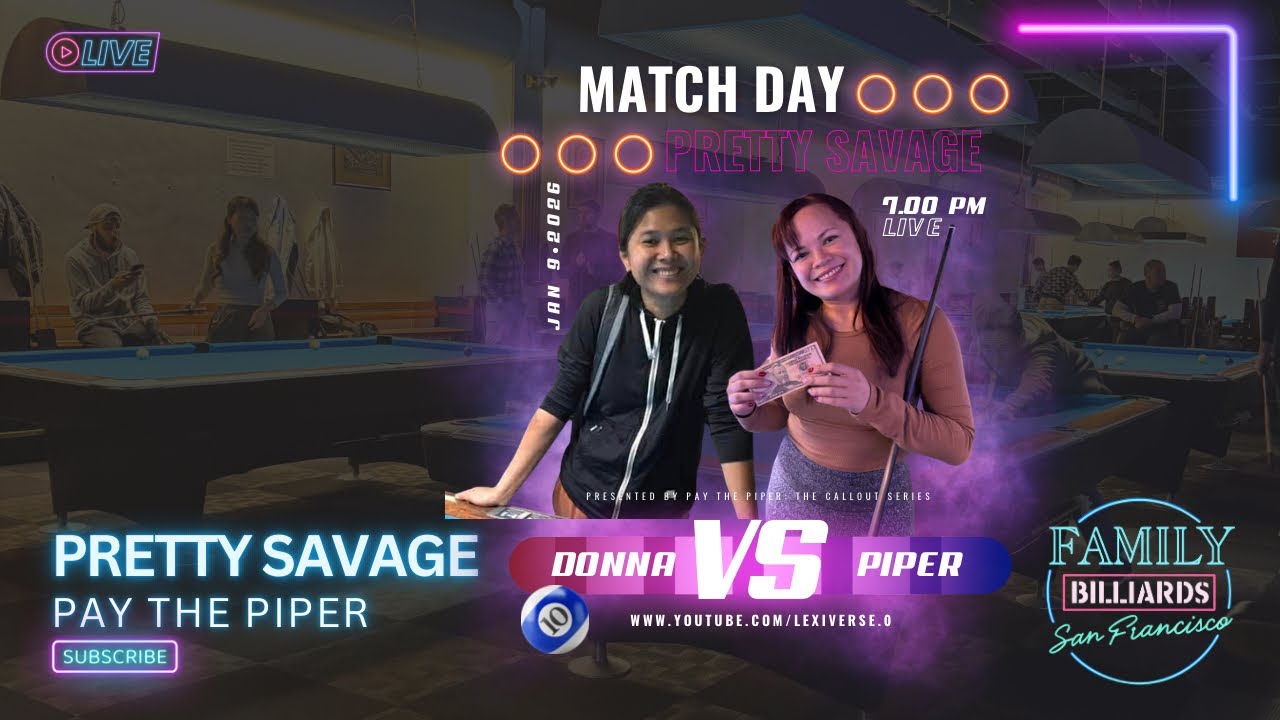Jan 9, 2026 • 10 Ball Race to 11 | Pretty Savage: Piper v Donna