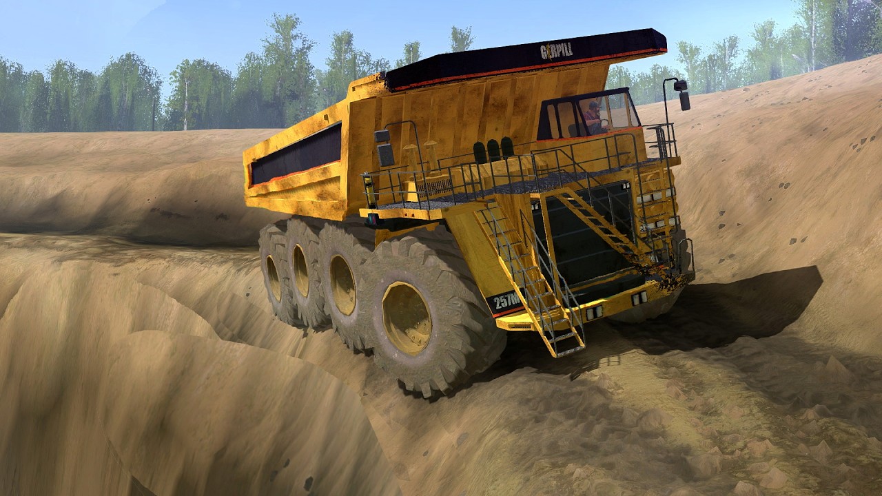 Dangerous Descent Into A Quarry For A Giant Monster Truck Spintires MudRunner