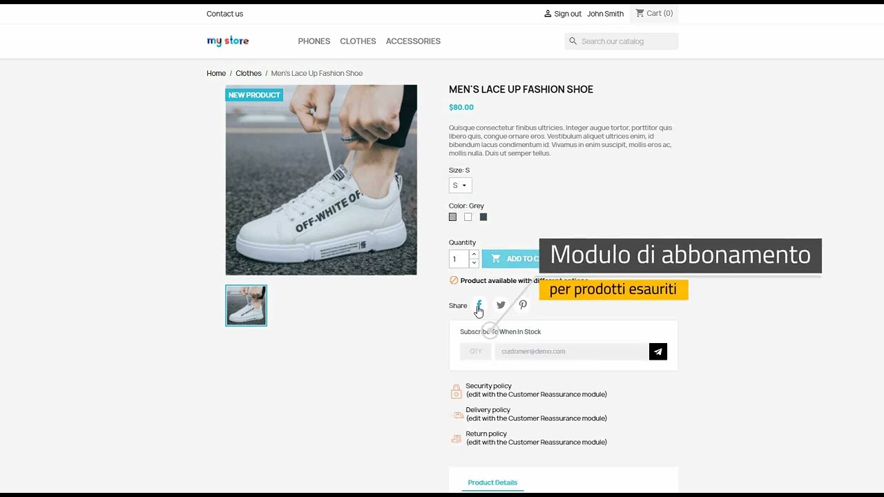 Modulo Abbonamento Esaurito - Notifica Prodotto Disponibile (it)