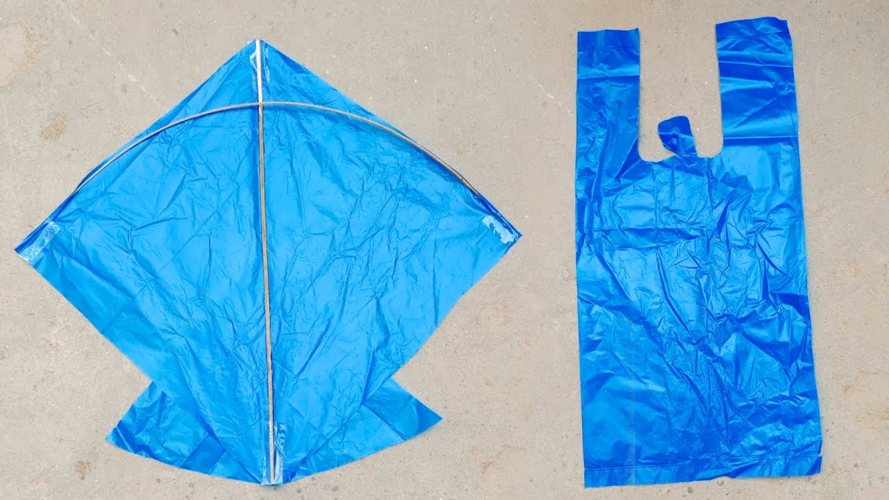 Mini Sharla kite making with plastic bag at home 