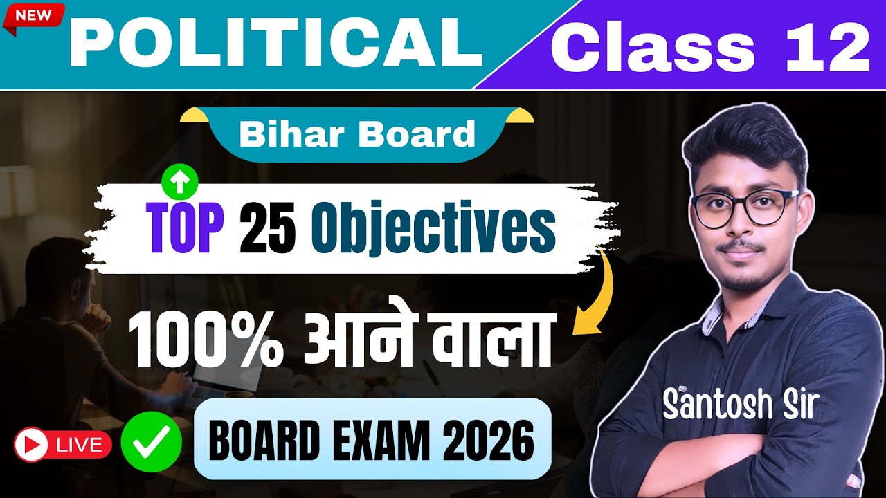 Political Science Class 12th Objective Questions 2026 |Class 12 Political Science Objective Question