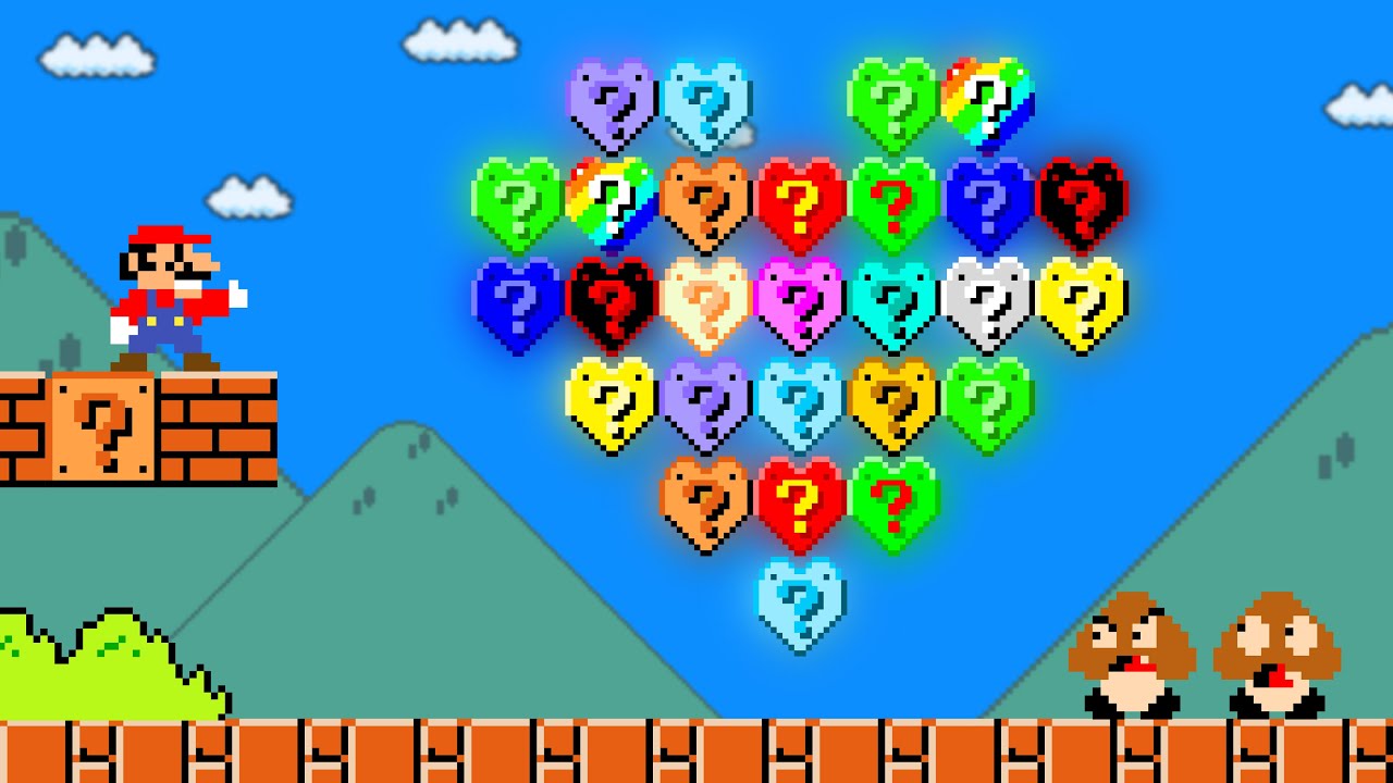 Cat Mario: Mario have MORE CUSTOM Heart Item Blocks in Super Mario Bros.