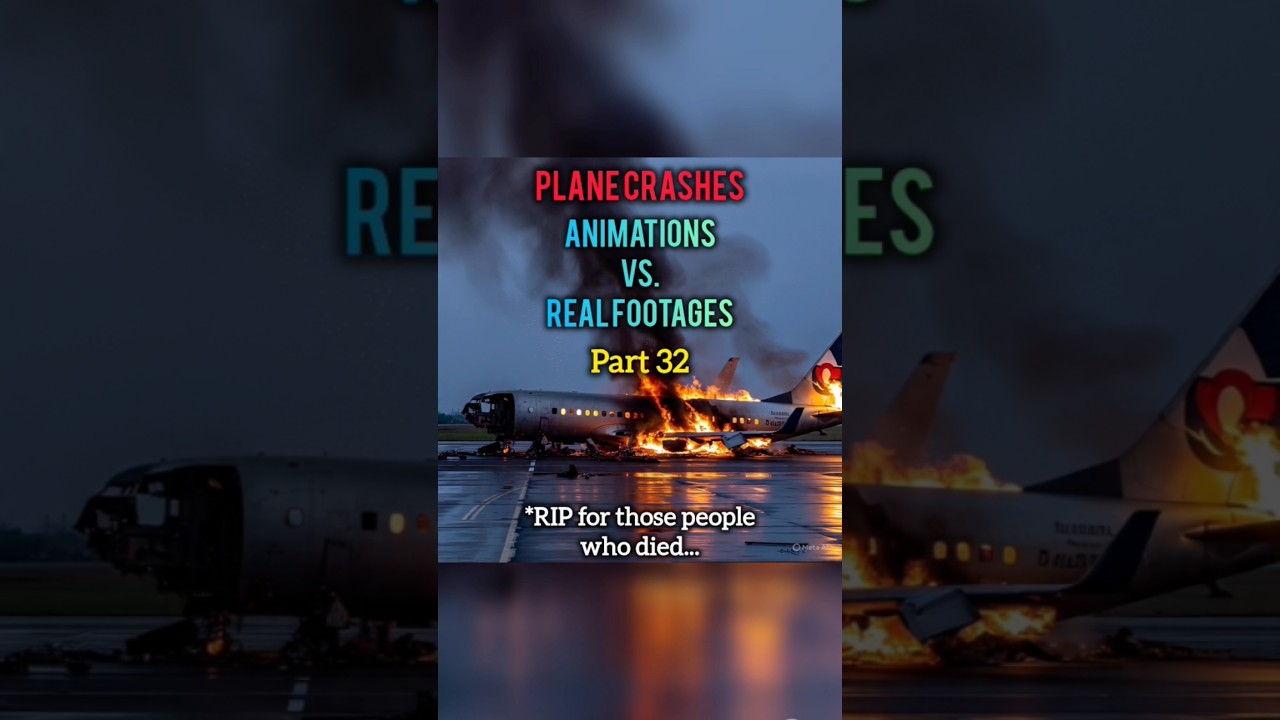 Plane Crashes Animations Vs Real Footages (Part 32) || #shorts  #planecrash #aviation