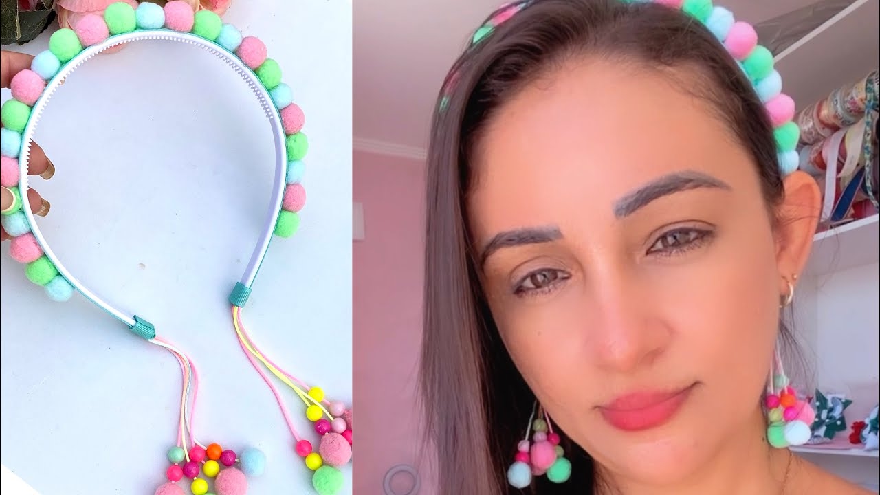 Tiara com brinco super em alta/ opção para o carnaval inspiração @chicachicó Marilucia da cruz