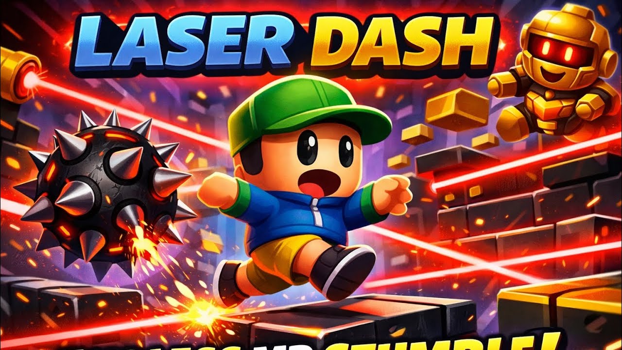 Stumble guys block dash endless laser slide laser dash 