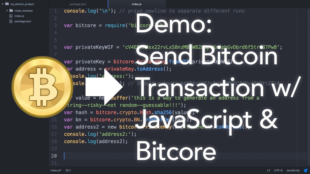 HowTo Send a Bitcoin Transaction with JavaScript & Bitcore