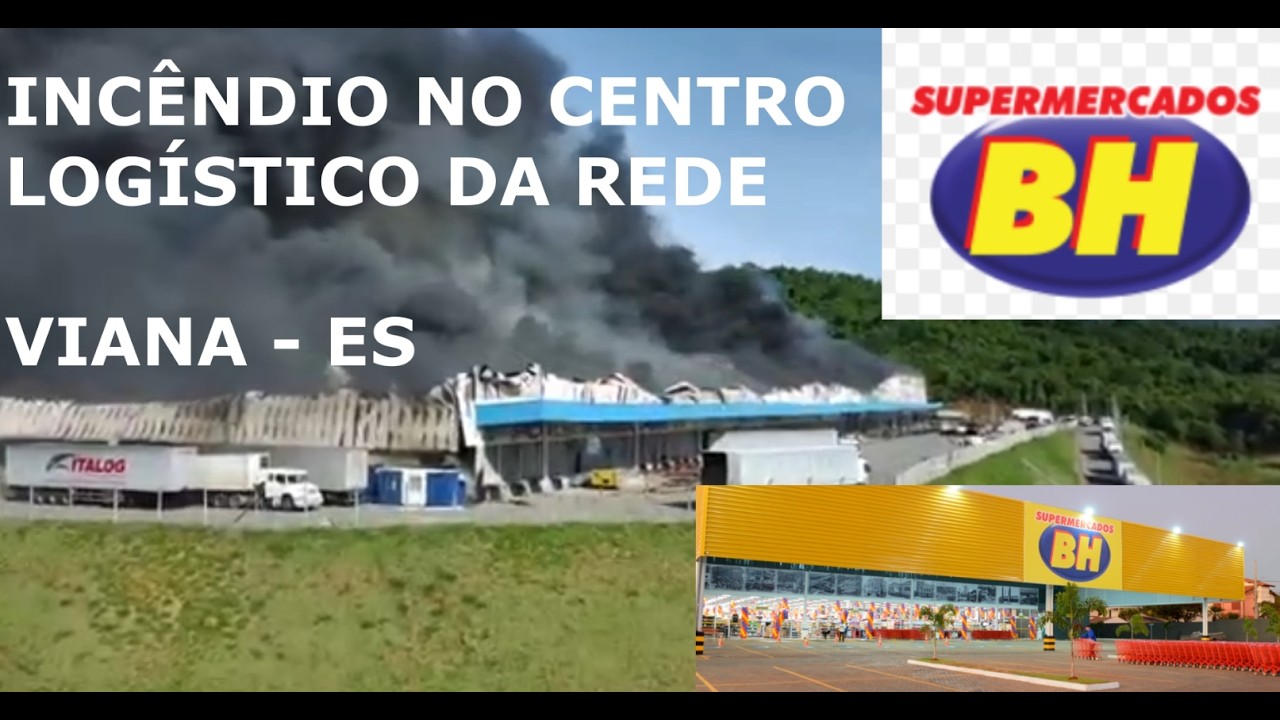 Incedio No Centro Logistico da Rede BH no Bairro do Canaã no ES