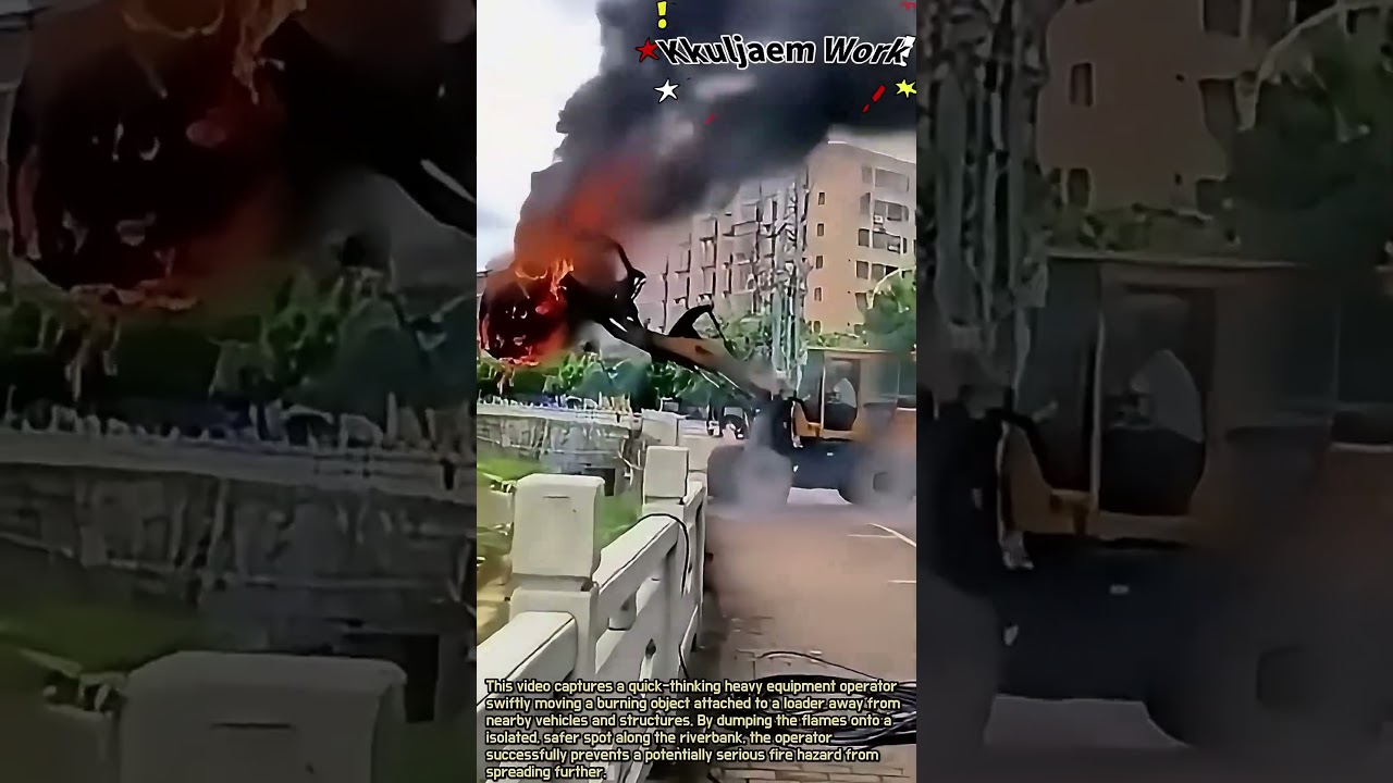 Emergency Fire Control with Heavy Equipment #worker #process #heavyequipment #safety #action