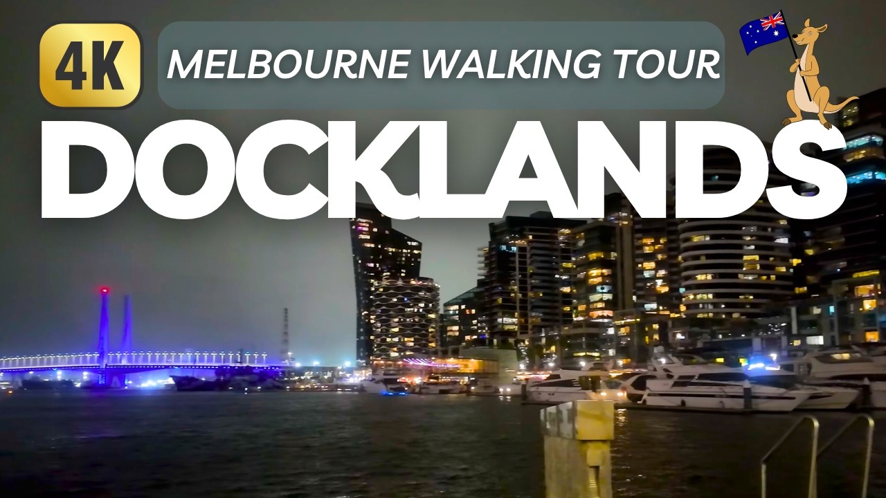 Melbourne City Waterfront (4k): Immersive Docklands Night Walking Tour