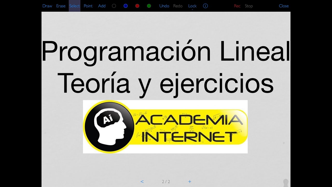 Programaci&oacute;n Lineal, teor&iacute;a y ejercicios