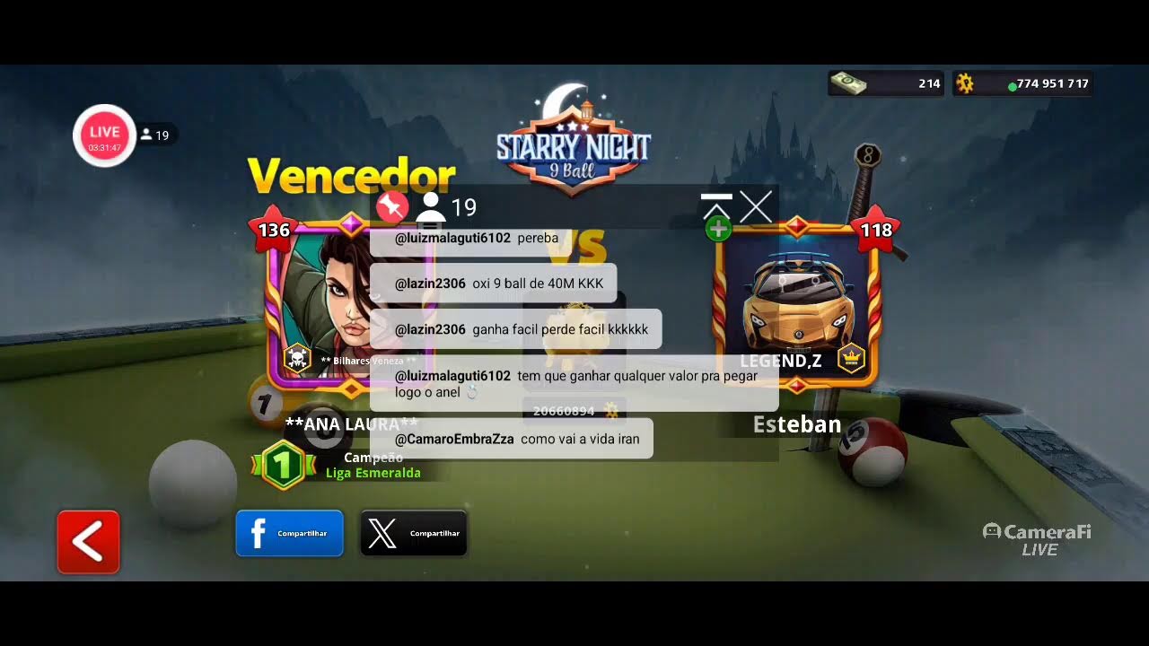 IRANILDO 8 BALL POOL AO VIVO CONTA DE INSCRITO