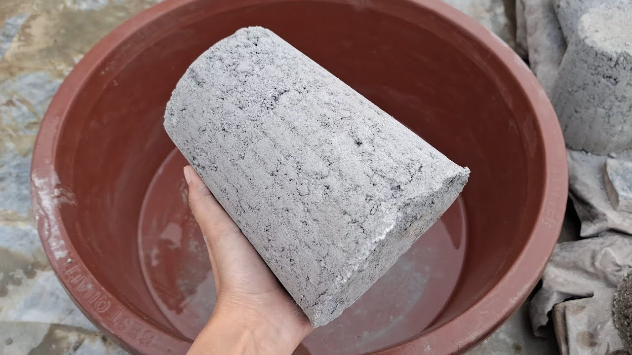 New video Pure cement semi damp texture water crumbling