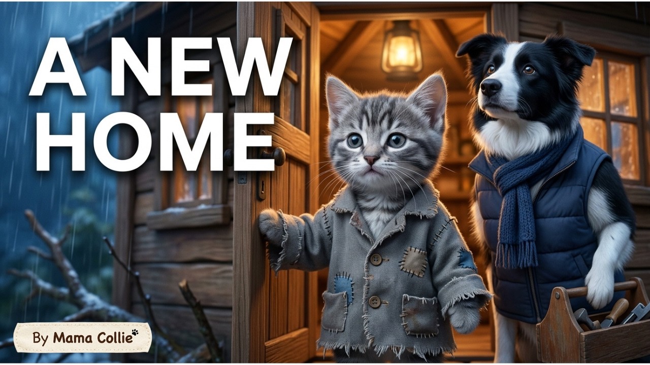 Adorable Kitten Builds Treehouse 🐾🔨🏡 Cozy Winter Moments ❄️