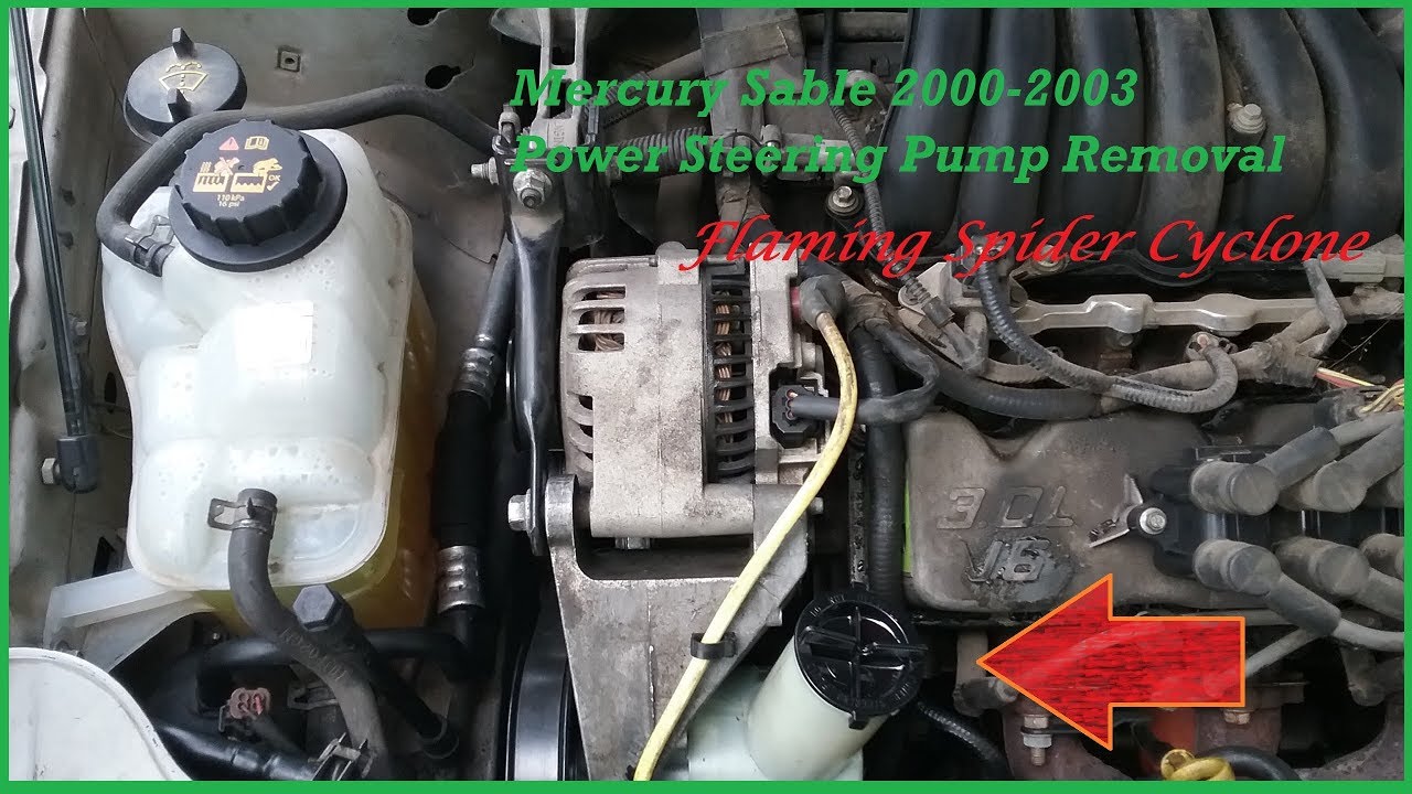 Power Steering Pump Removal: Mercury Sable 2000-2003