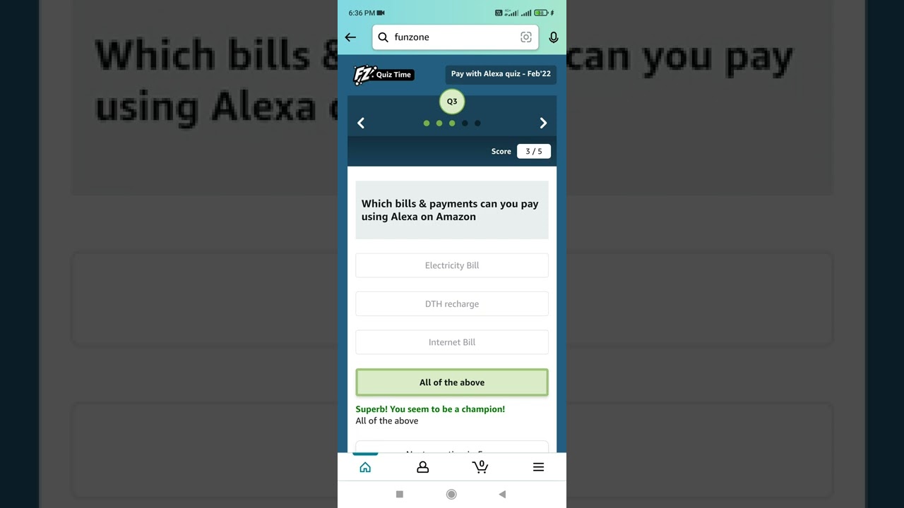 Amazon Pay with Alexa Quiz Answers Today l Win 1000 Amazon Pay balance