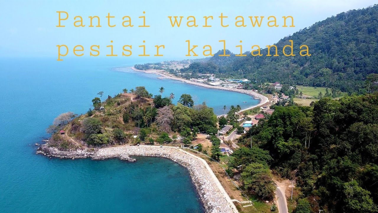 PANTAI WARTAWAN KAKI GUNUNG RAJABASA KALIANDA LAMPUNG SELATAN VIEW DRONE