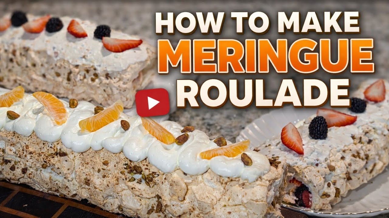 Perfect Meringue Roulade Recipe | Crispy Outside, Soft Inside