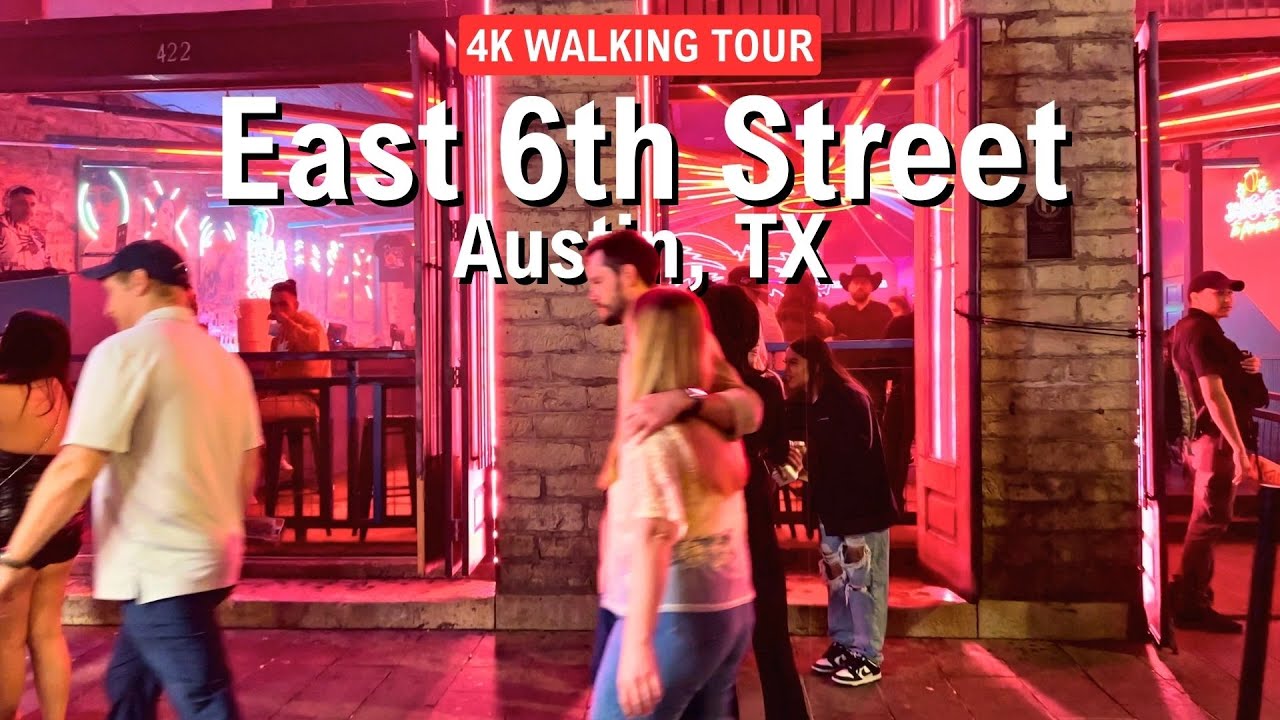 AUSTIN East Sixth Street Clubs and Nightlife 🇺🇸 Walk Texas 4K 2024
