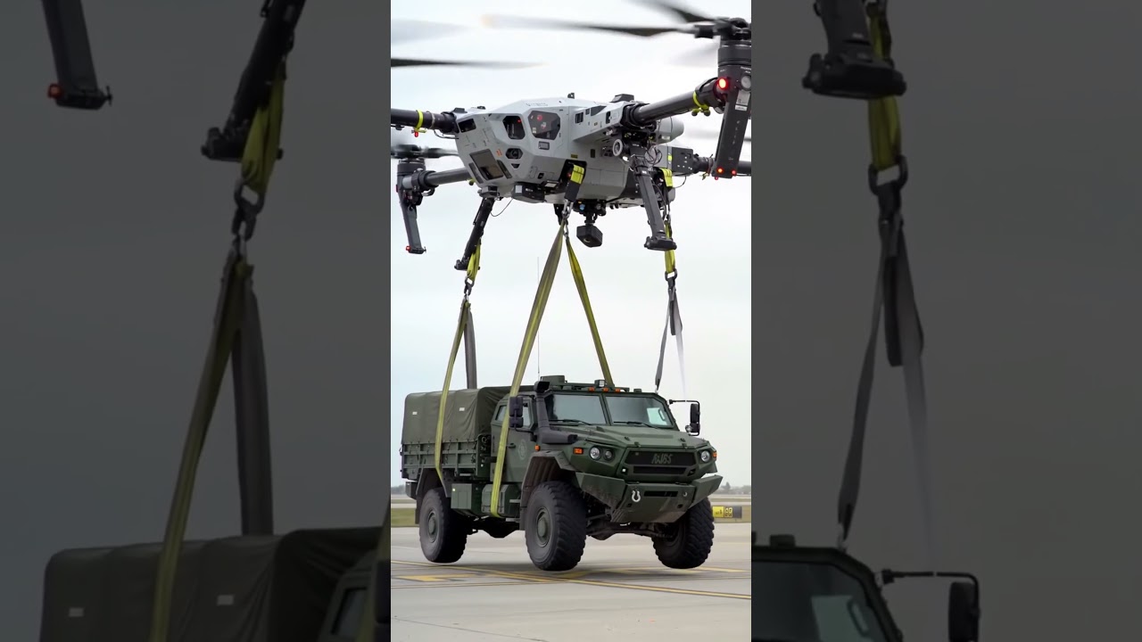 Watch This Giant Drone Effortlessly Lift an Army Truck | #shorts #drone #helicopterdrone