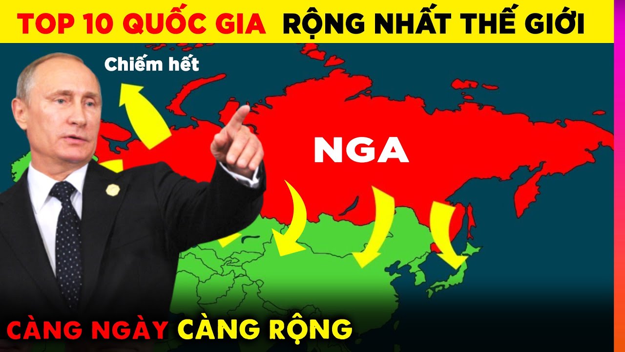 Top 10 Quốc gia có Diện Tích Lớn Nhất Thế Giới - Càng Ngày Càng Lớn | Ghiền Địa Lý