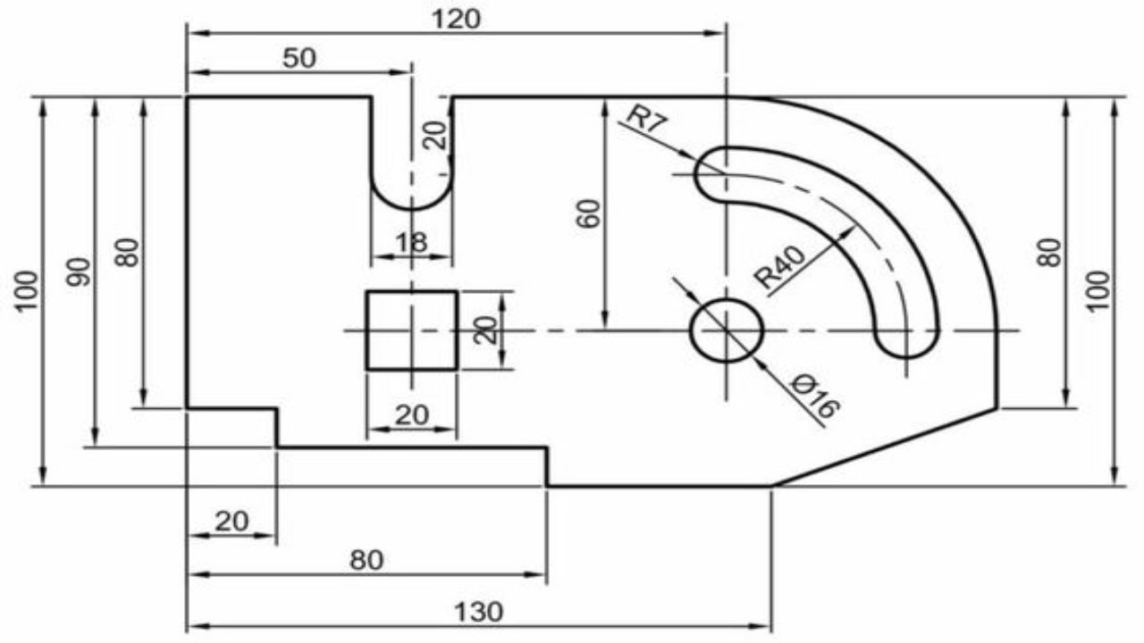🔵 Pieza en AutoCAD 2d 