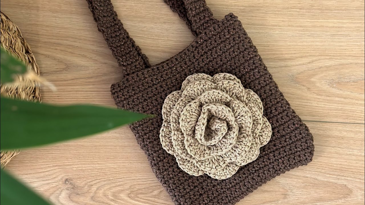 MANGO MARKA GÜL FİGÜRLÜ ÇANTA ÖRÜYORUZ #crochet