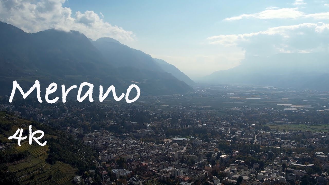 Merano (Italy) arial view in 4k