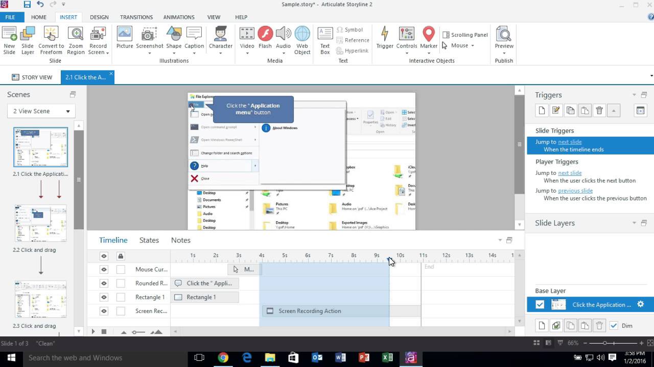 Articulate Storyline 2: Recording Your Screen