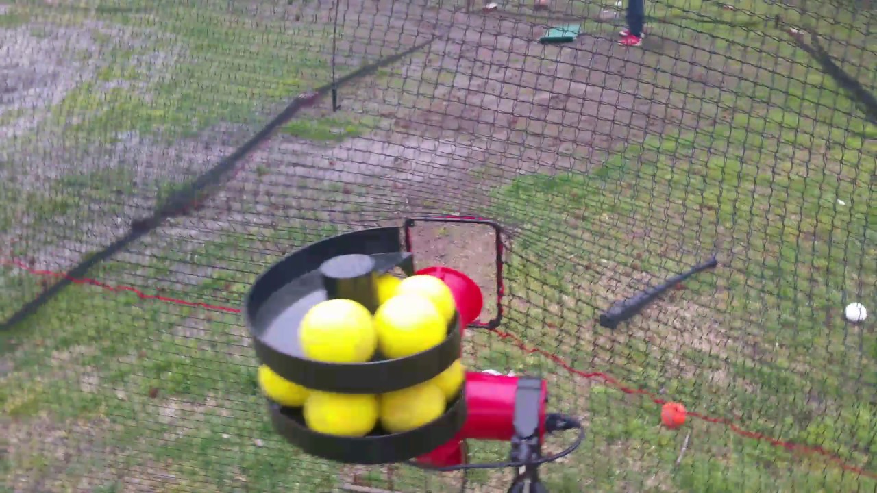 Evan in our new batting cage