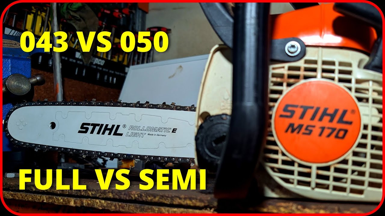 043, 050 Full and semi chisel chains tested on a MS170. 61PS3 Pro