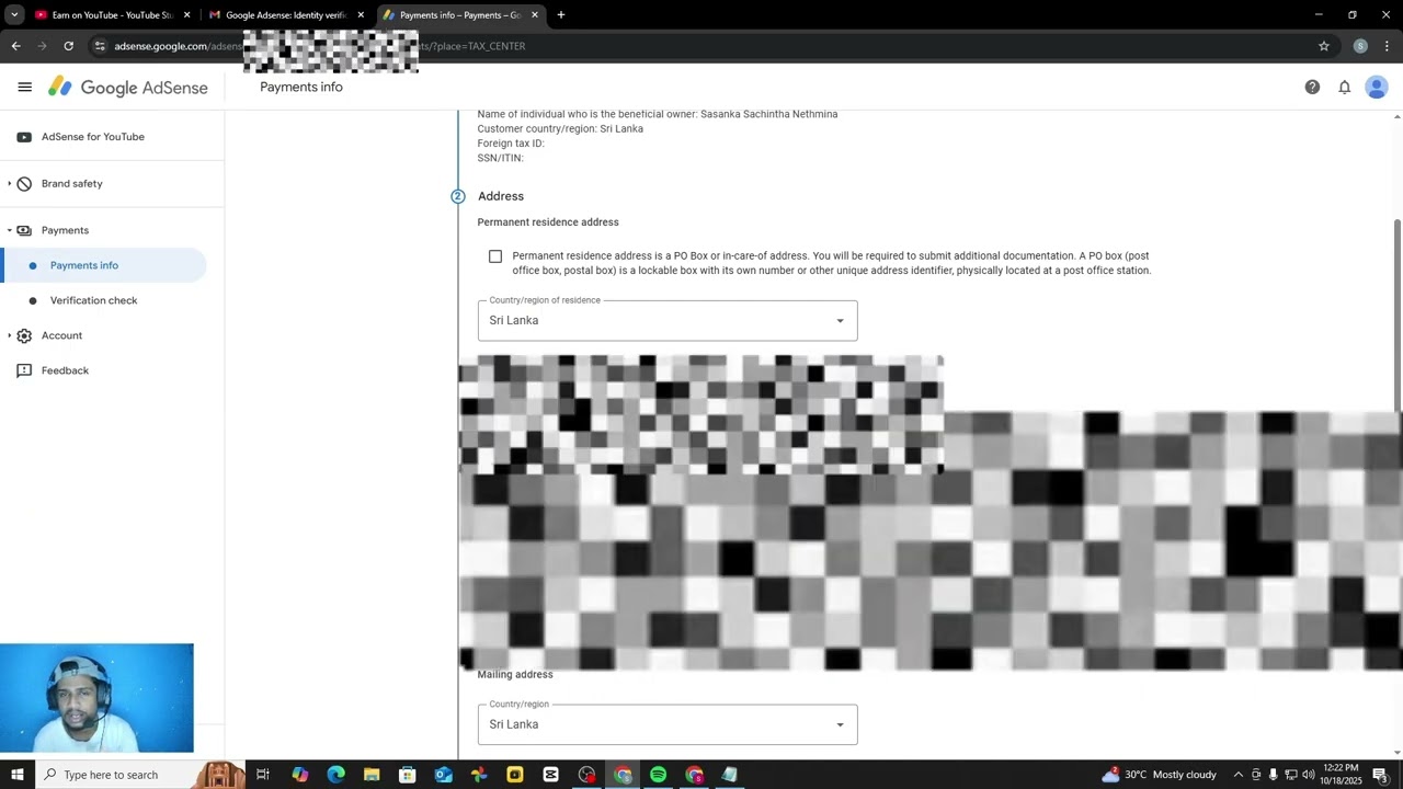 Youutbe Adsense Account Tax For Filling Full  Process In detail