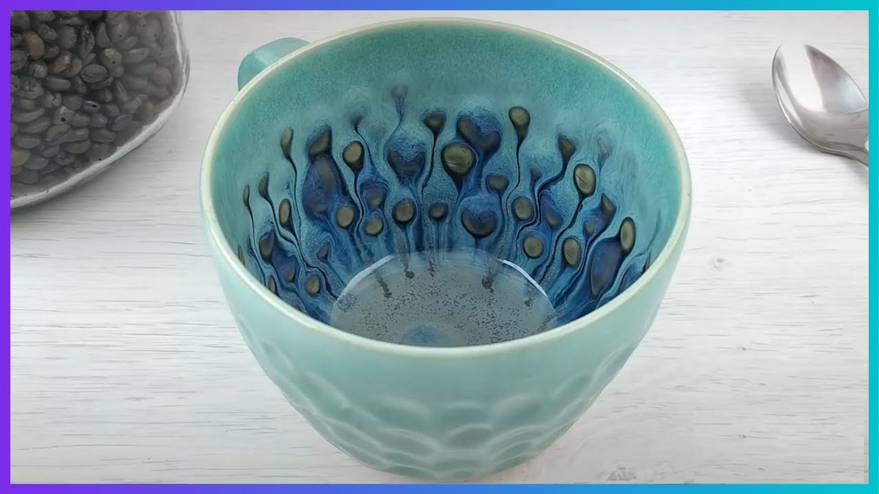 A Creative Artist Make an Epoxy Resin Cup Handmade Design.