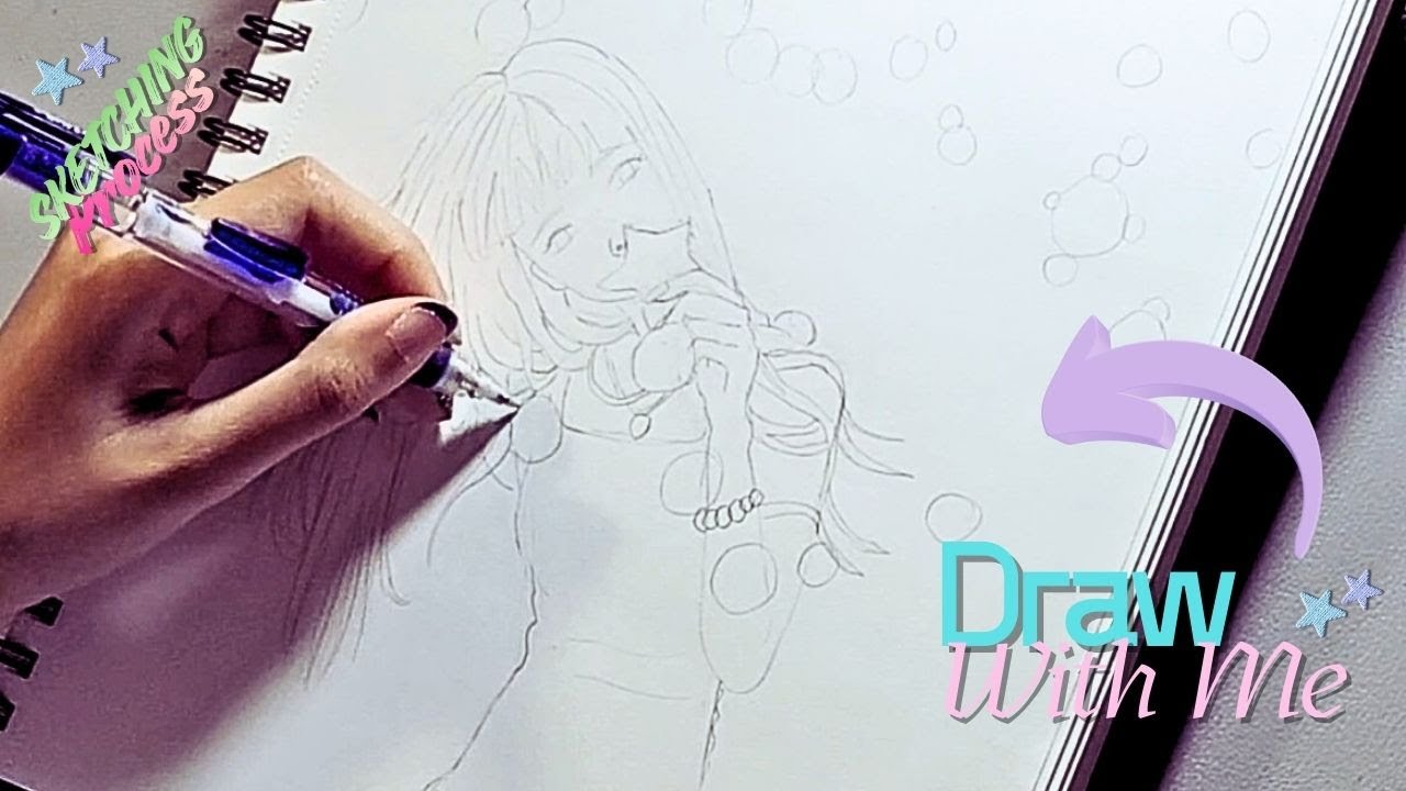 Draw with me / Pinterest-Inspired sketch/ Real-time process