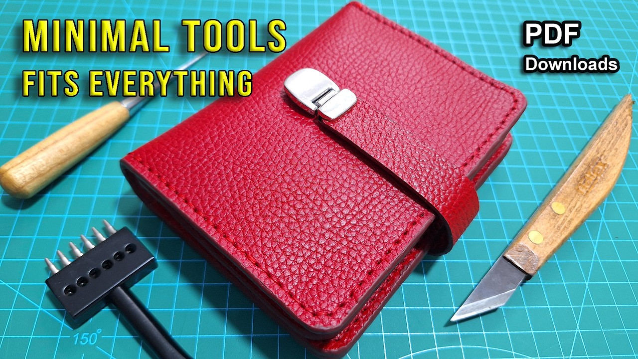 Minimal Tools Leather Bag #3 | Wallet + Card Holder + documents + Free Pattern